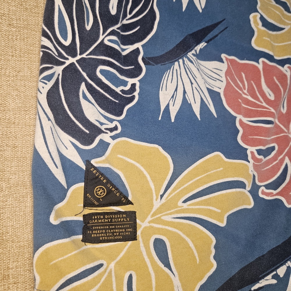 10.Deep Blue and Yellow Floral Men's Jersey - Picture 3 of 6